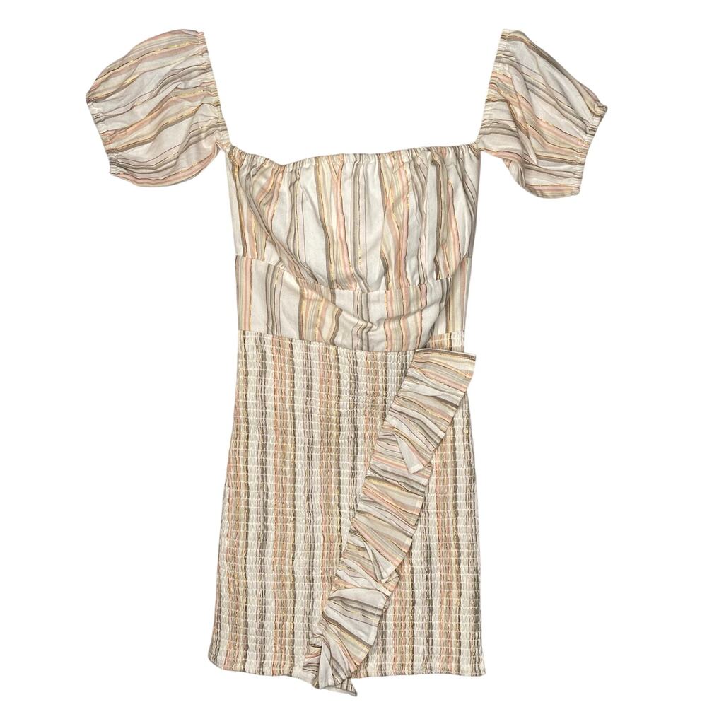 Tularosa Tiffany Dress in Coral Multi Stripe Size XS Coquette Preppy Streetwear